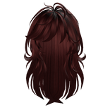 Messy Long Wolfcut Hair - Red