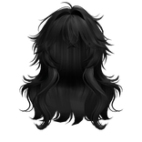 Messy Loose  Anime Girl Hair (Black)