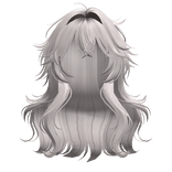 Messy Loose  Anime Girl Hairstyle (Silver)