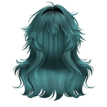 Messy Loose  Anime Girl Hairstyle (Teal)