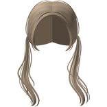 Messy Low Windy Pigtails in Chai ♡