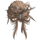 Messy Pulled back Blonde Hair Bun