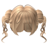 Messy Space Buns w/ Bangs in Blonde