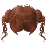 Messy Space Buns w/ Bangs in Ginger