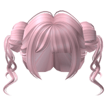 Messy Space Buns w/ Bangs in Pink