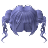 Messy Space Buns w/ Bangs in Violet