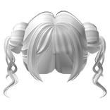 Messy Space Buns w/ Bangs in White