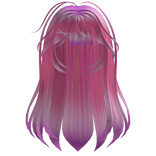 Messy Straight Cute Bubble Gum Hair  w Pink Clip