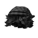 Messy Wavy Hair with Black Plaid Keffiyeh