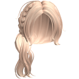 messy wavy side low ponytail with braids -blonde