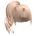 messy wavy side ponytail with hime bangs -blonde