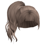 messy wavy side ponytail with hime bangs -milktea