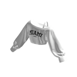 Miami Off Shoulder Oversized Sweater Cropped