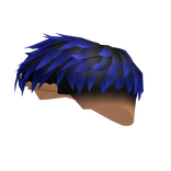 Mid fade messy Fringe Blue highlights