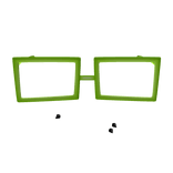 (Middle) Lime Green Scene Nerd Glasses w Piercings