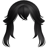 Middle Swept Spiky Bangs in Black