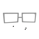 (Middle) White Scene Nerd Glasses w Piercings