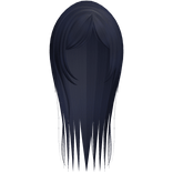 Midnight Blue Long Straight Hair W Curtain Bangs