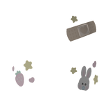 ♡ Milk Bunny Kawaii Face Stickers - Lower Vrs🐇🍼♡