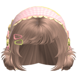 Milktea Messy Buns W/ Mori Kei Pink & Green Bonnet