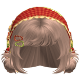 Milktea Messy Buns W/ Mori Kei Red Bonnet