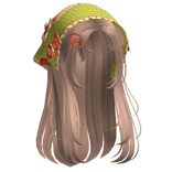 Milktea Wispy Hair W/ Mori Kei Green Bonnet