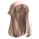 Milktea Wispy Hair W/ Mori Kei Pink & Green Bonnet