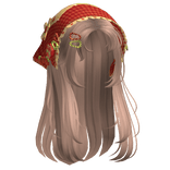 Milktea Wispy Hair W/ Mori Kei Red Bonnet