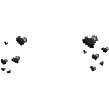 Minecraft Black Love Hearts Pixel 8-bit Cute Aura