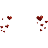 Minecraft Red Love Hearts Pixel 8-bit Cute Aura