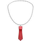 Mini Tie Chain Necklace - Red Plaid