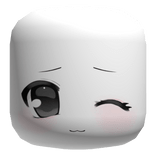 ♡ : moe black eyes winking cute chibi face mask