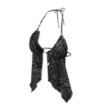 Monochrome Leopard Draped Top