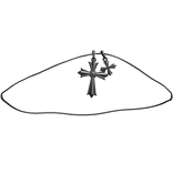 Mouth Cross Chrome Pendant Necklace Chain Jewelry