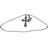 Mouth Cross Chrome Pendant Necklace Chain Jewelry