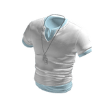 💗 Muscle Fit Layered Tee w/ Necklace _ White