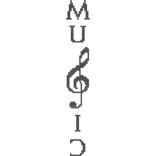 music text clef chrome studded rhinestones silver