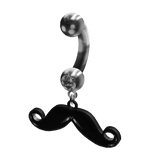 mustache belly ring