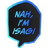 Nah, I'm Isagi Glowing Cartoony Text Bubble Blue
