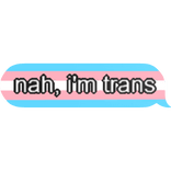 nah, i'm trans pride text bubble