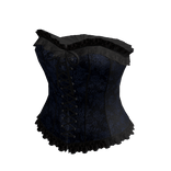 Floral Lace-Up Corset Top (Navy)