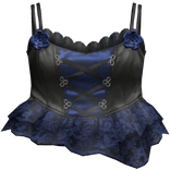 Navy Black Rose Corset Top
