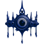 Navy Blue Angel Eye Crystal Goth Crown