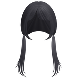 ♡ navy blue long pigtails