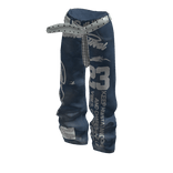 Navy Blue Y2K Baggy Cute Jeans with Belt