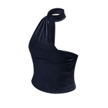 Navy Scarf Halter Top