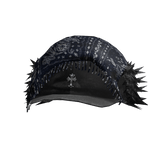 Navy Vintage Paisley Trapper Cap W/ Chrome Emblem 