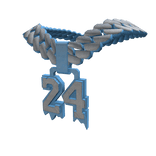 NBA 2.0 Blue  Iced Out Chain 24 Kobe Diamonds