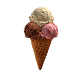 Neapolitan Trio in Waffle Cone