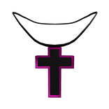 🩷 Necklace Cross Black Dark Pink Halloween